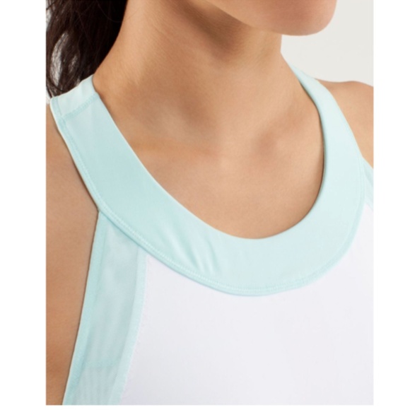 LULULEMON Run: Make It Count Tank White/Aquamarine Size 6 - Picture 8 of 14